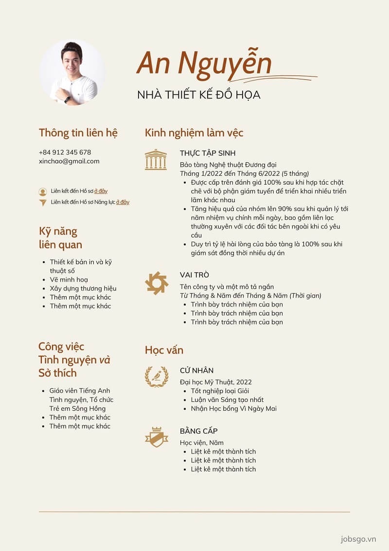 Mẫu CV xin việc thiết kế