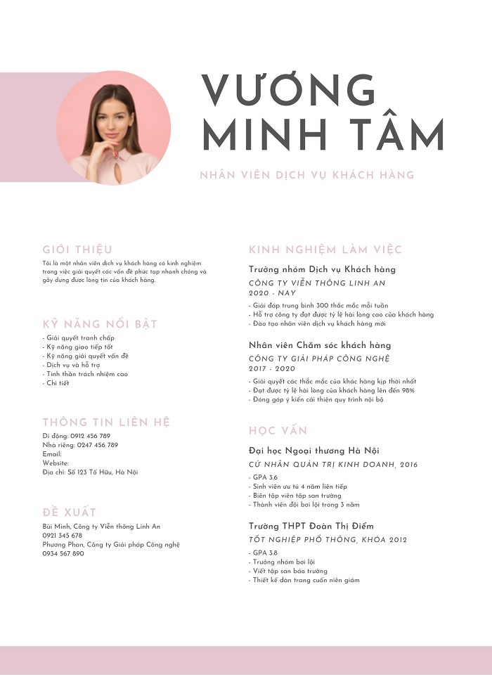 mẫu kỹ năng trong cv 2