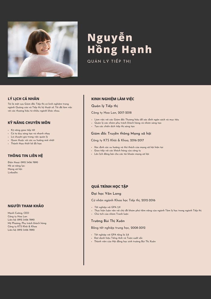mẫu kỹ năng trong cv 4