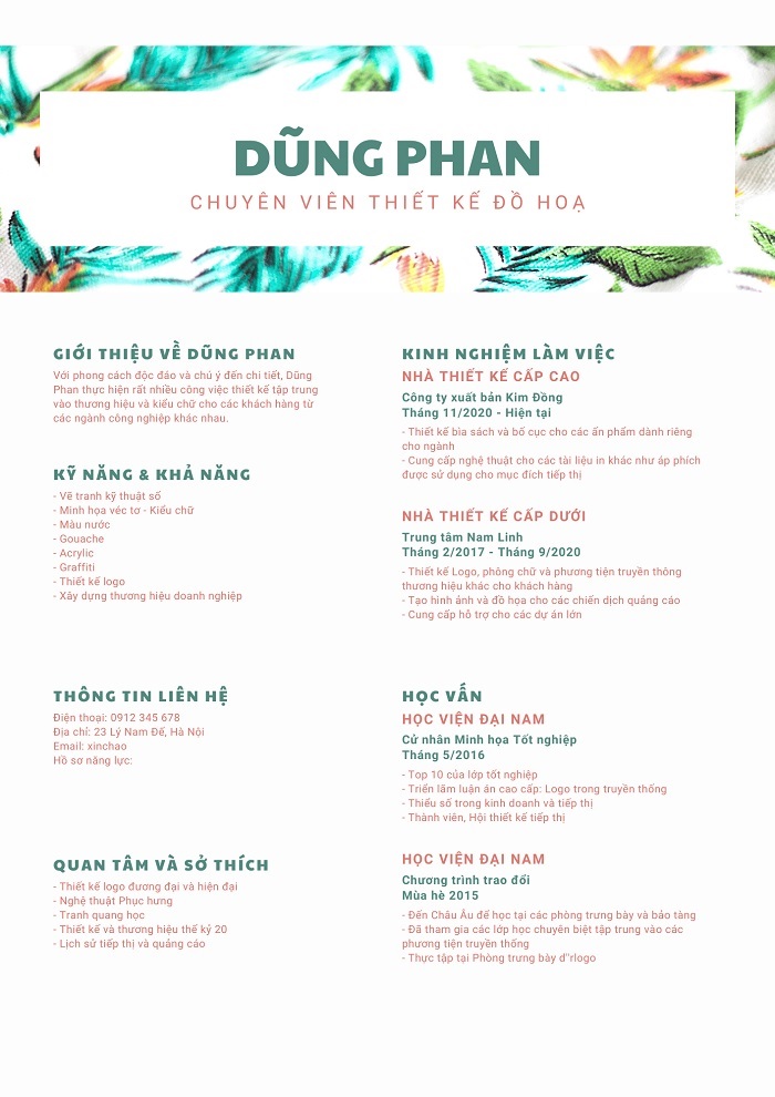 mẫu kỹ năng trong cv 5