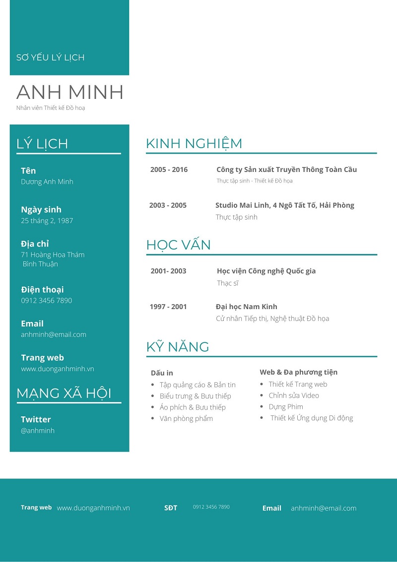 Mẫu CV cho sinh viên mới ra trường đẹp 3