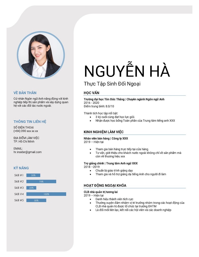 Hướng dẫn viết CV tìm việc Thực tập