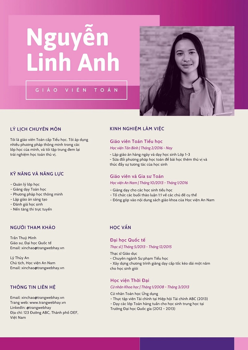 CV xin việc Màu sắc